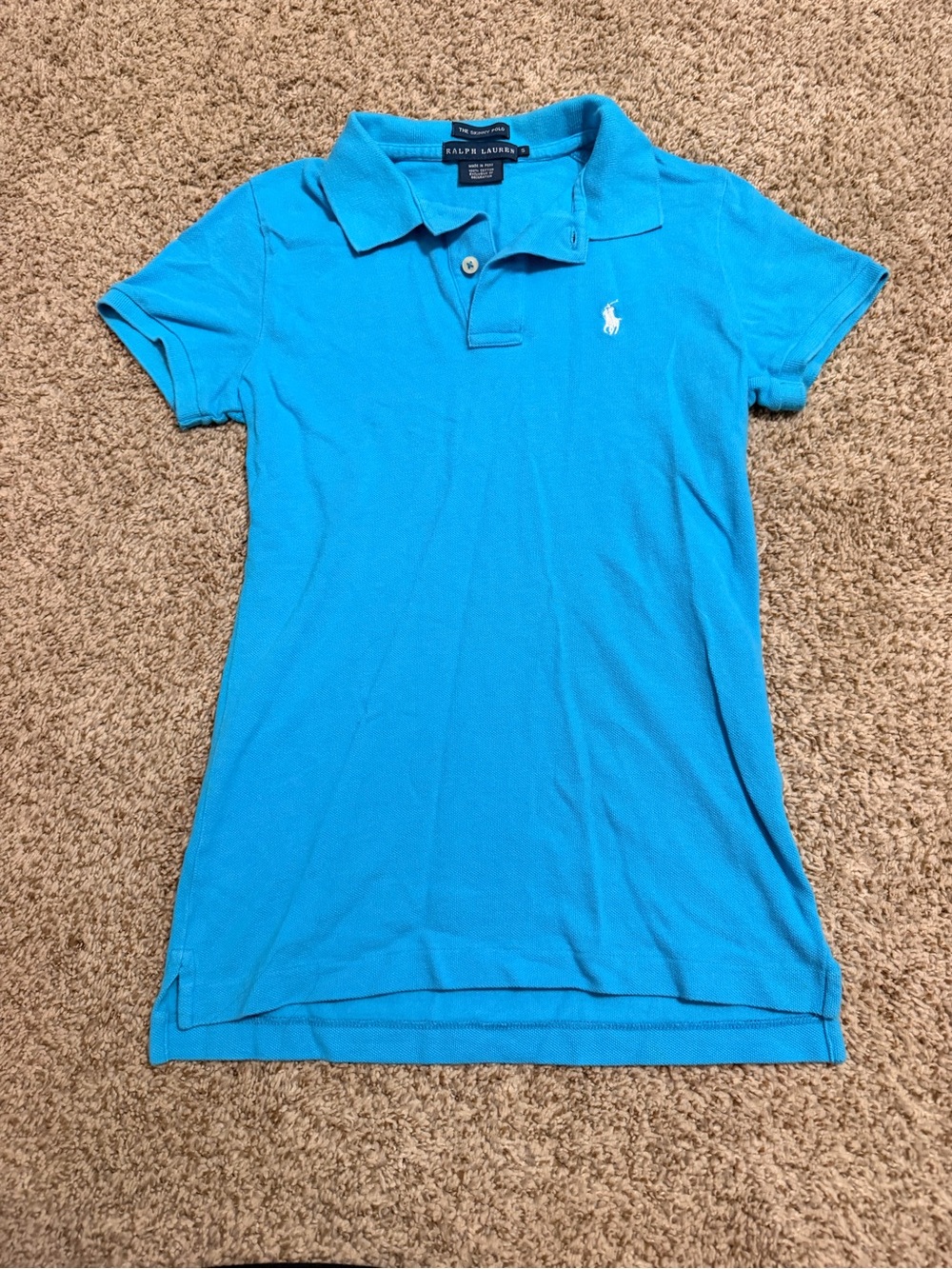 Ralph Lauren Women’s The Skinny Turquoise Polo Shirt